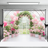 Aperturee - Aperturee Spring Greenhouse Romantic Pink Balloon Backdrop
